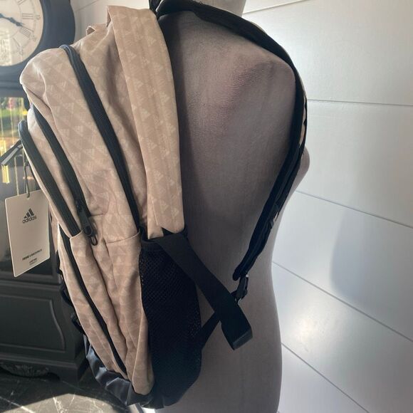 NWT Adidas Prime 6 Mini Monogram Backpack Wonder Beige/Black. LP7933. - Picture 12 of 16